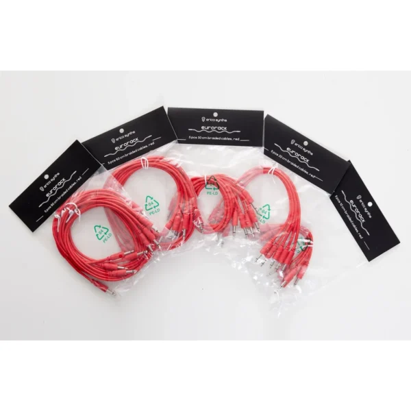 Erica Synths 5 pcs 20 cm braided cables, red