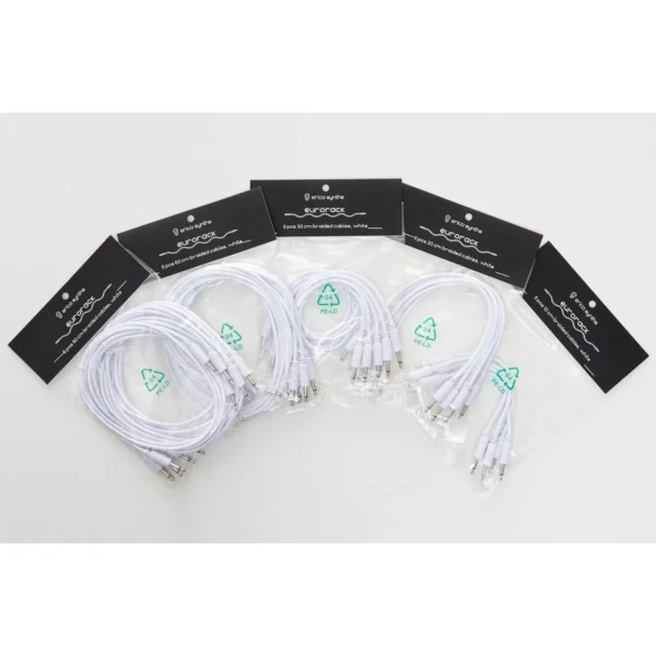 Erica Synths 5 pcs 60 cm braided cables, white